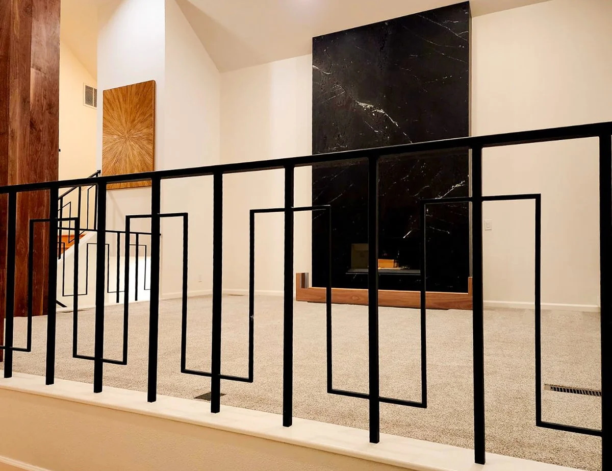 Custom stair railing installation by F&M Construction & Remodeling in Kirkland, WA, serving Bellevue, Seattle, and the Eastside.