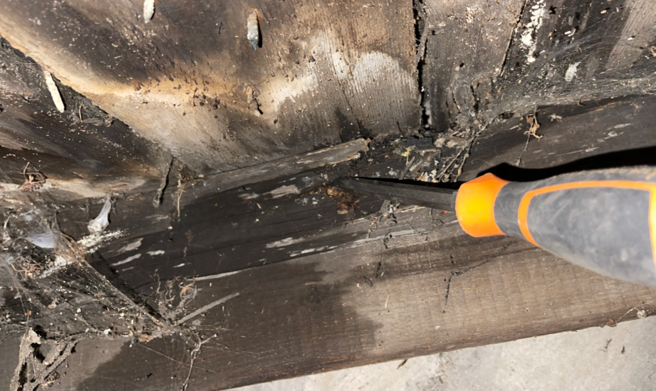 Rotted wood post repair by F&M Construction & Remodeling, serving Bellevue, Seattle, and the Eastside.