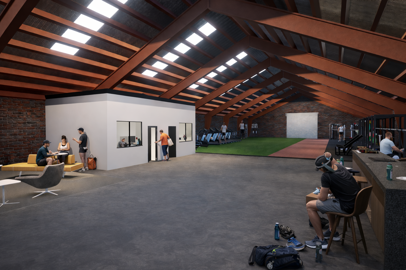 Modern gym with lounge and activities.png