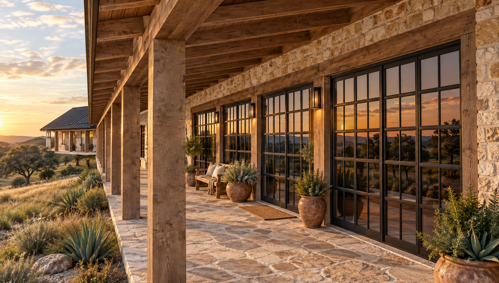 Goldene Ranch-Veranda im Abendlicht.png