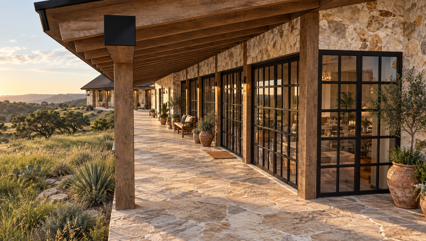 Goldene Stunde auf der Ranch-Veranda.png