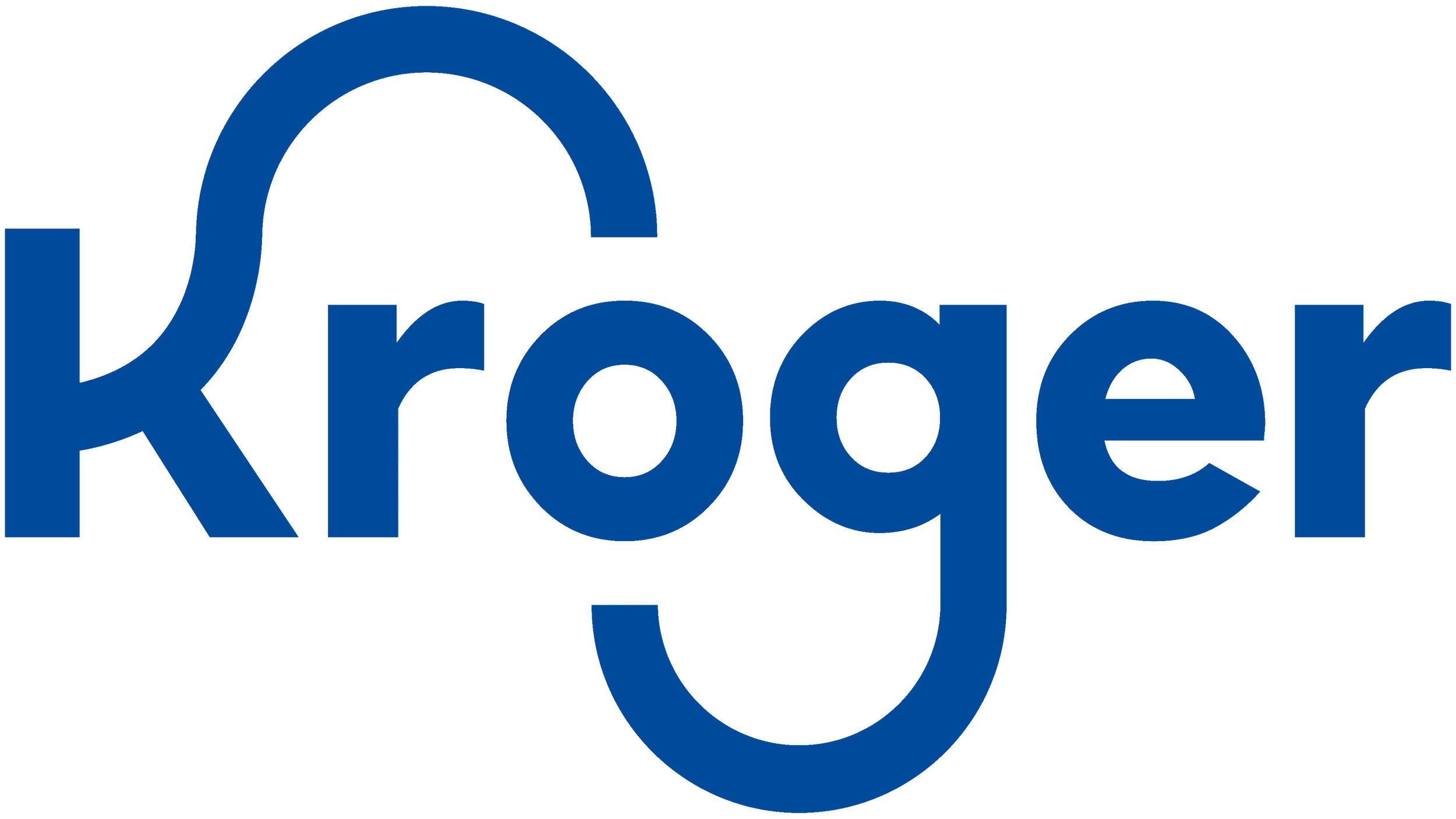 The Kroger logo in blue text with a stylized 'K' and the word 'Kroger' in bold.