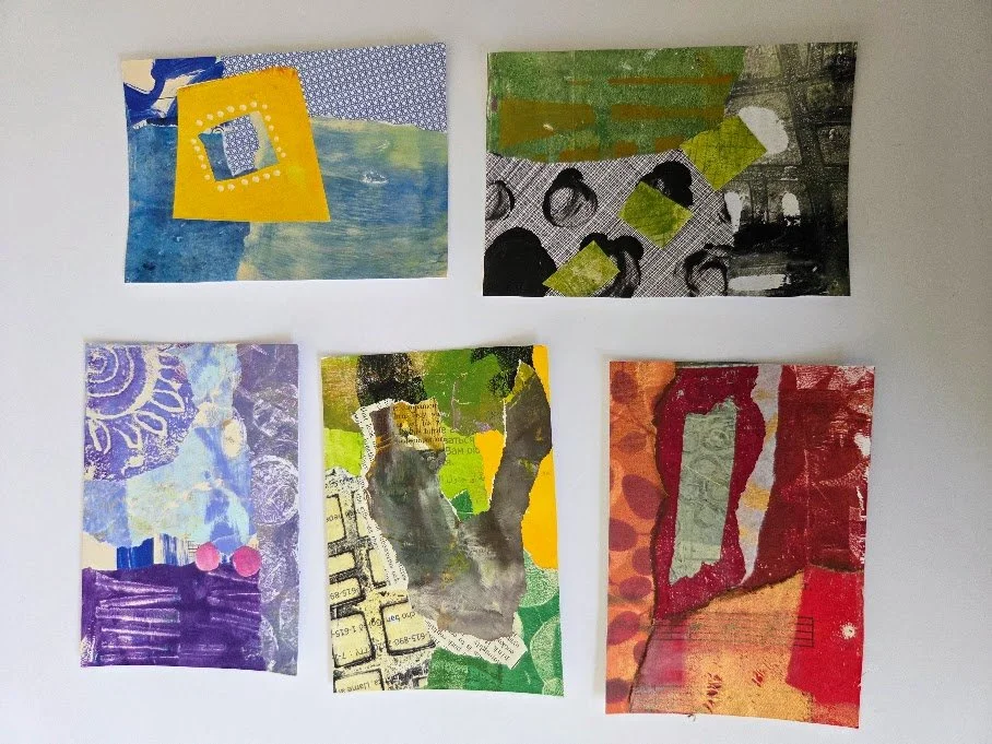 Set of Collage postcards