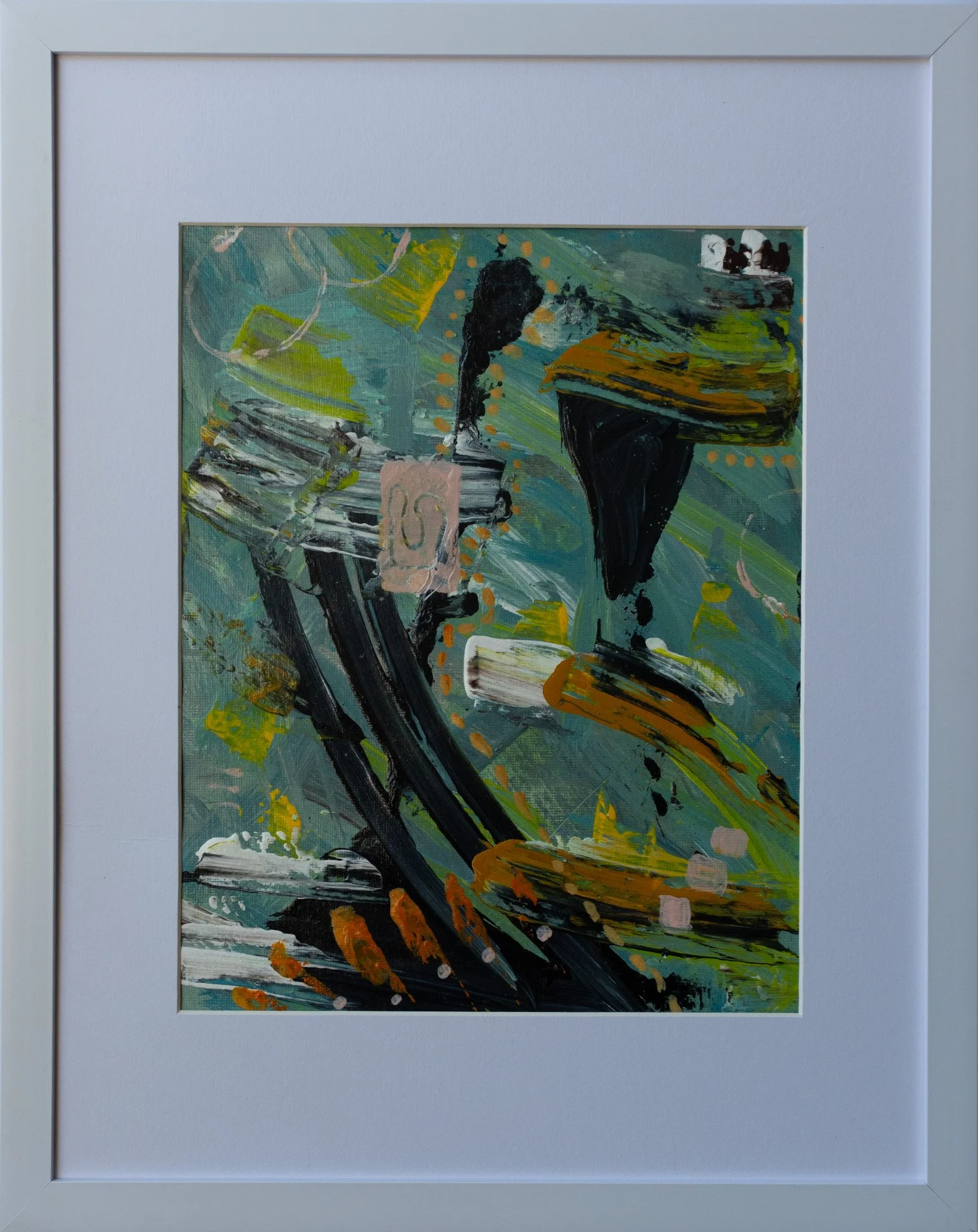 Teal & Black Abstract