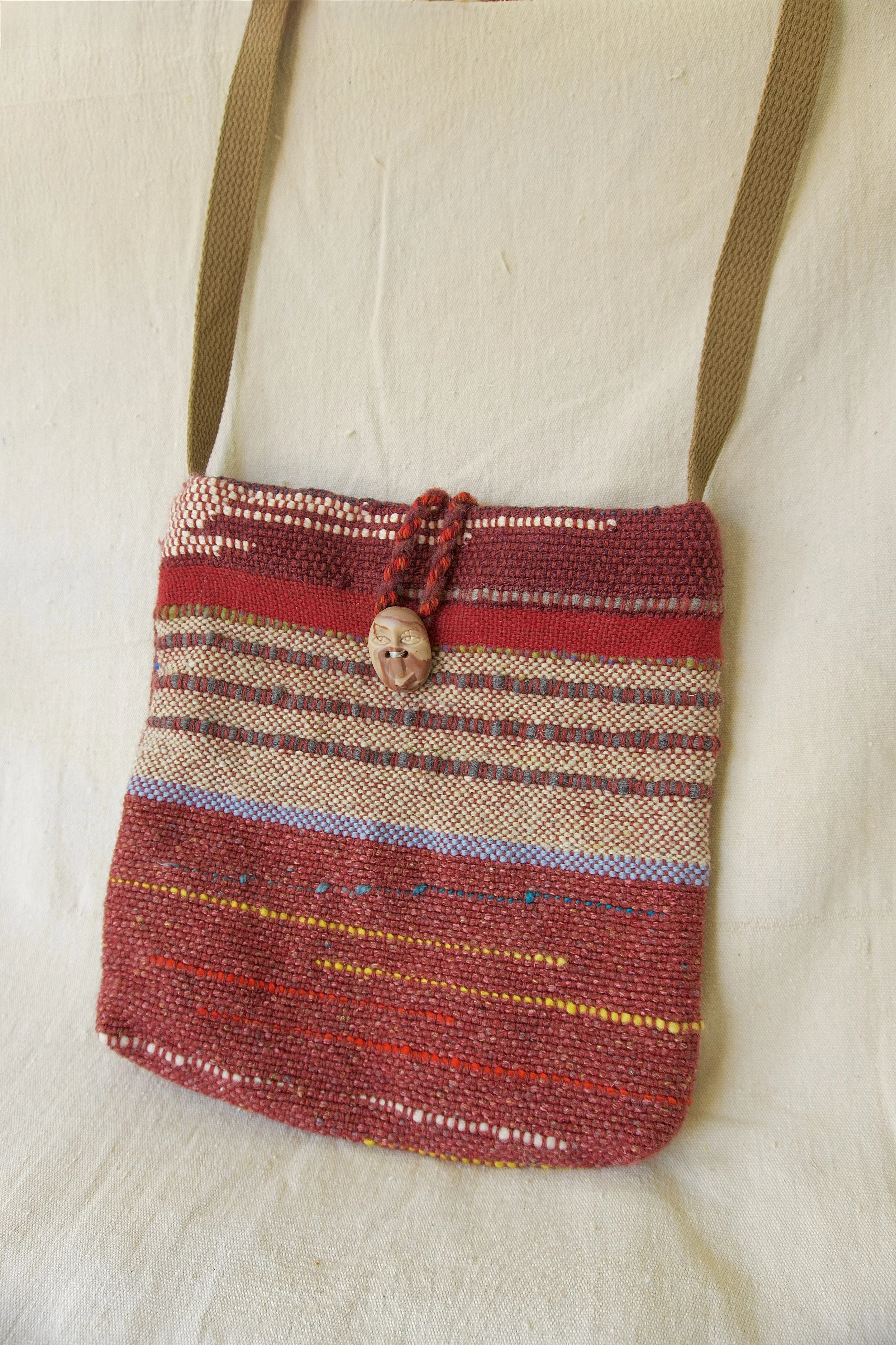 Red Woven Crossbody Bag