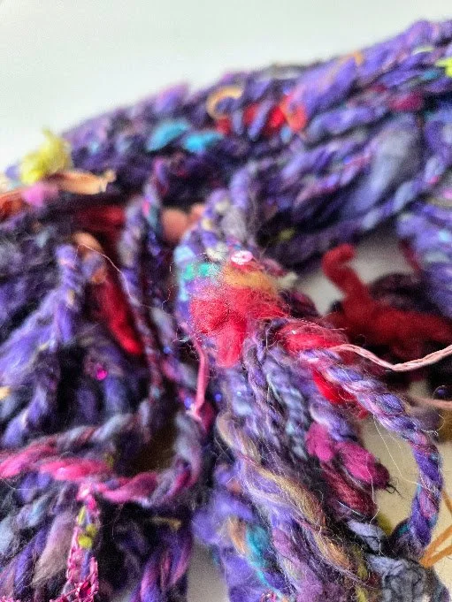 Hand Spun Purple Merino and everything Yarn