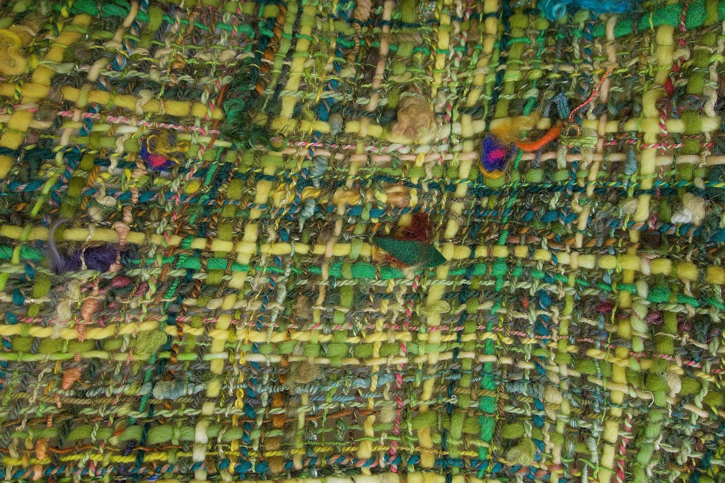 Green & Yellow Triangular Woven Shawl