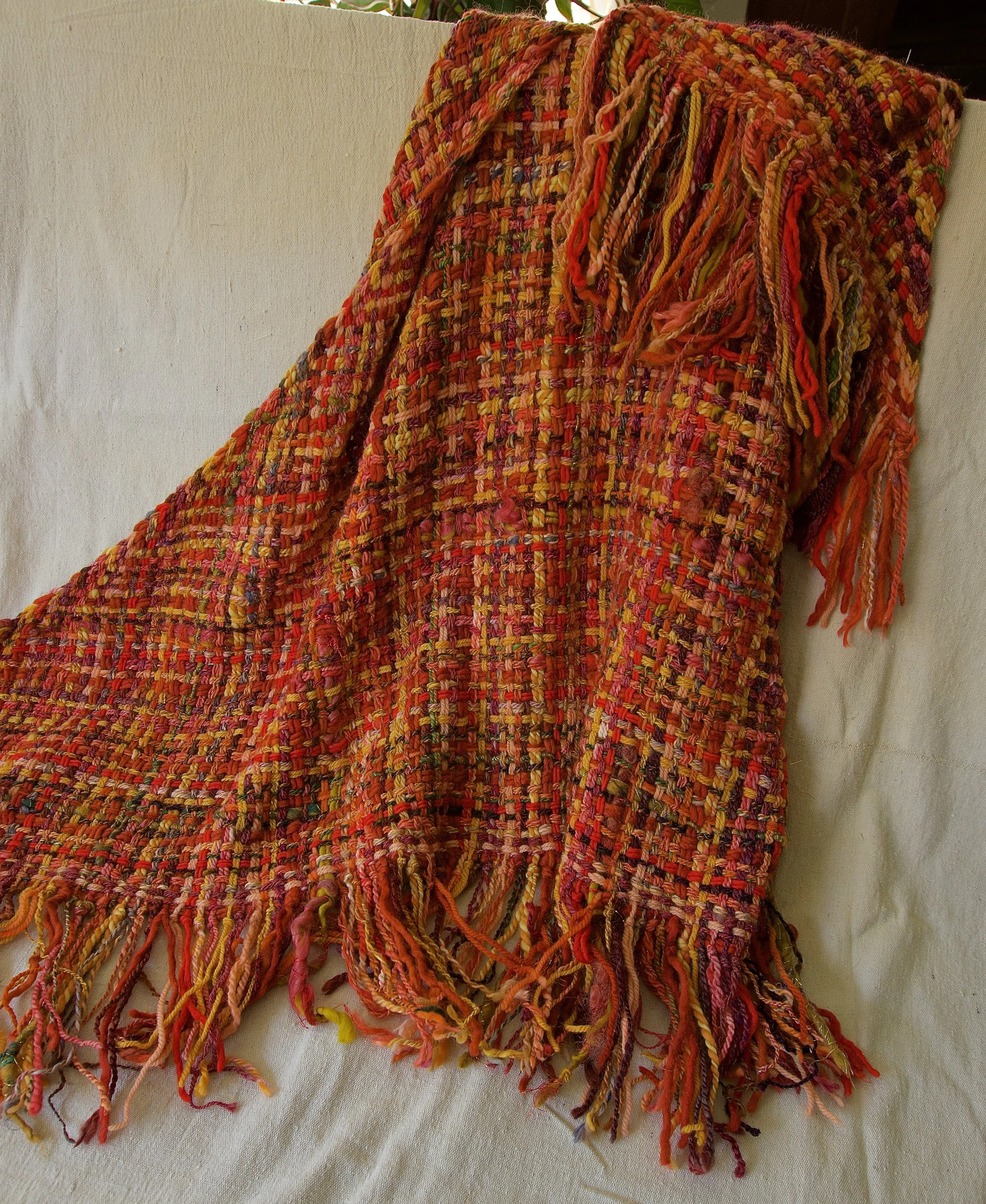 Red Woven Triangular Shawl