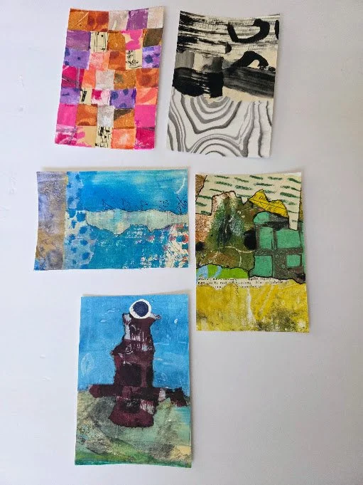 Set of Collaged Postcards