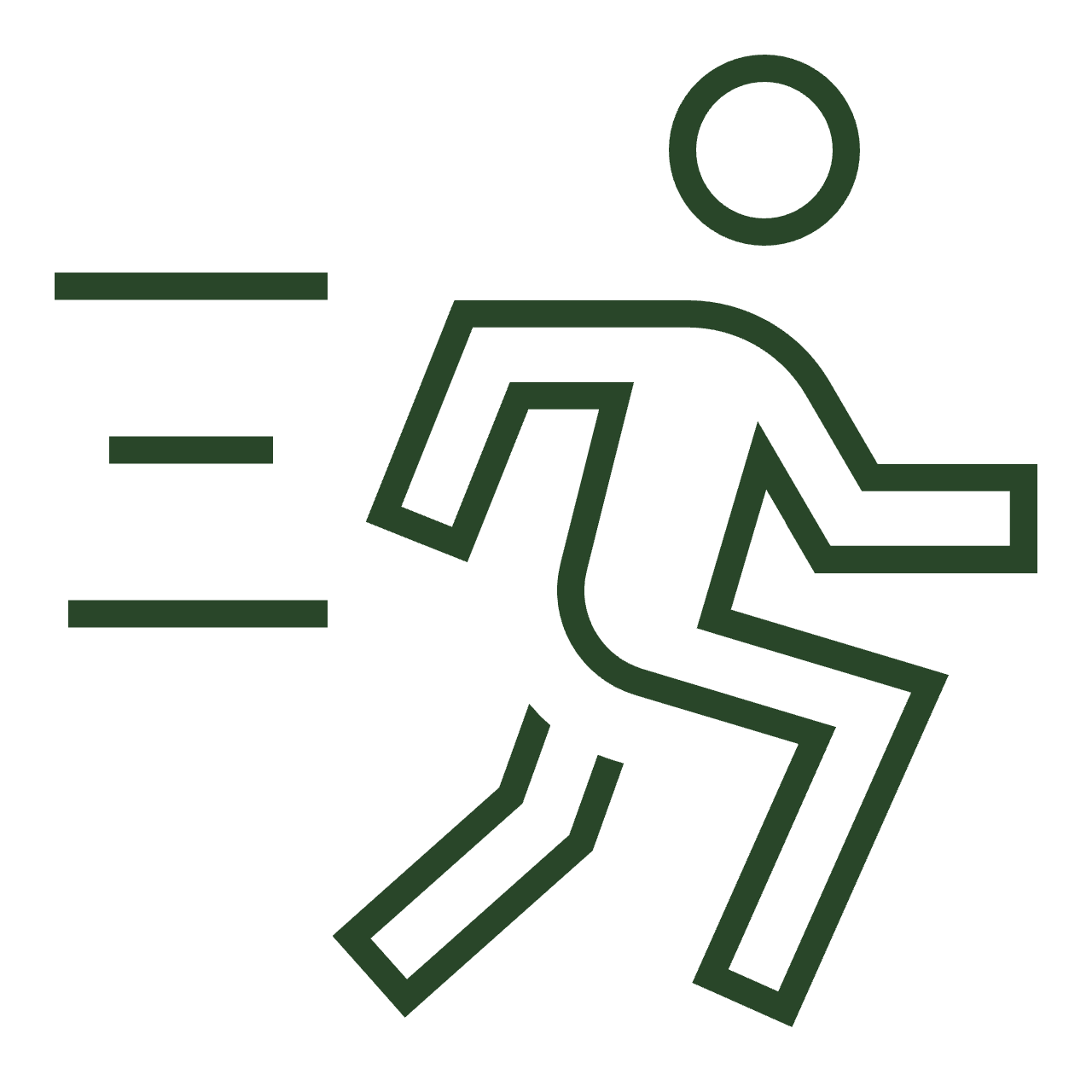 Simplified black silhouette of a person walking up stairs, carrying a briefcase.