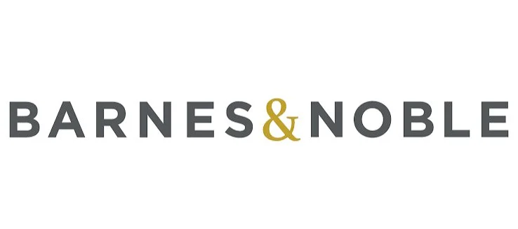 Barnes & Noble logo with black text and gold ampersand on a white background.