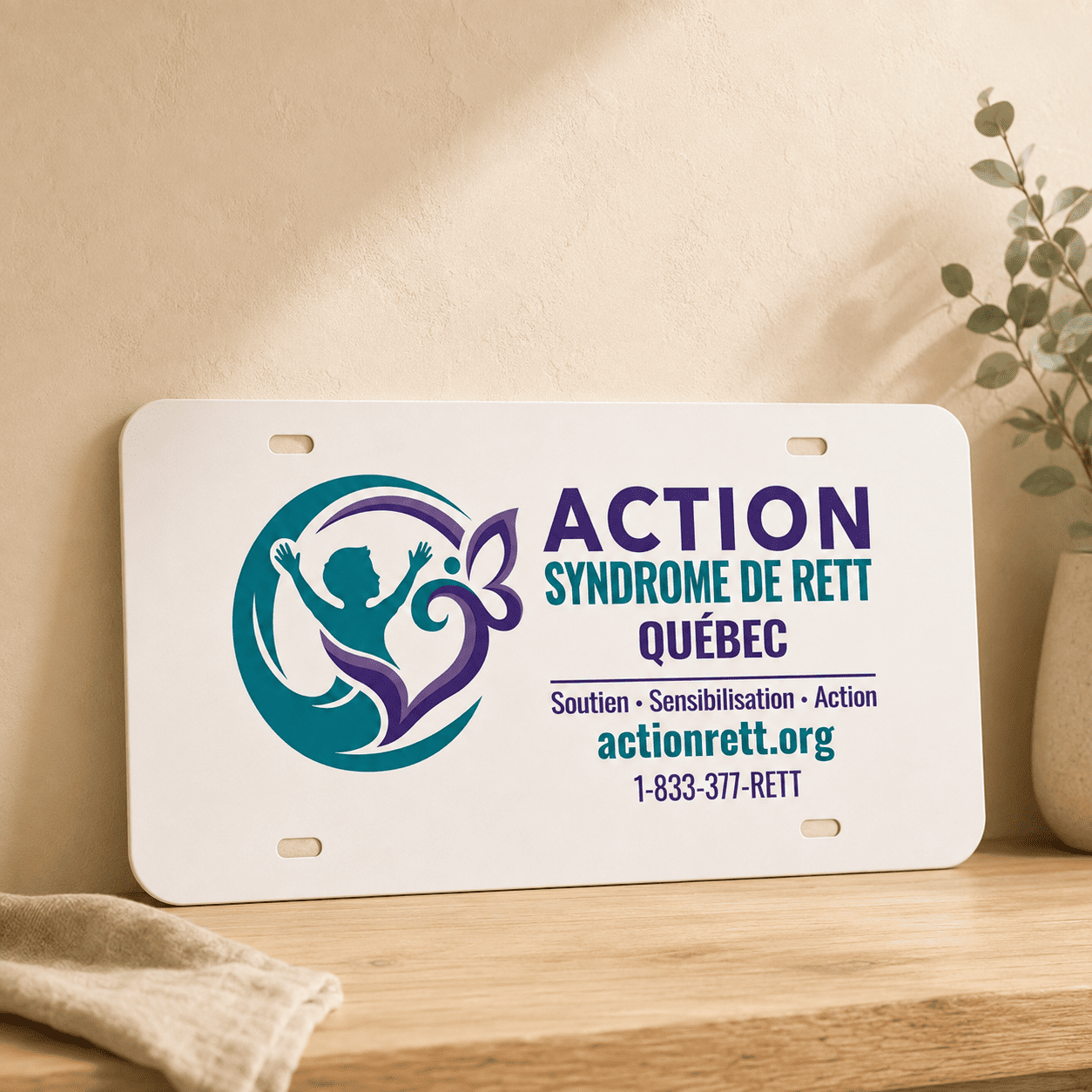 Plaque automobile décorative Action Rett