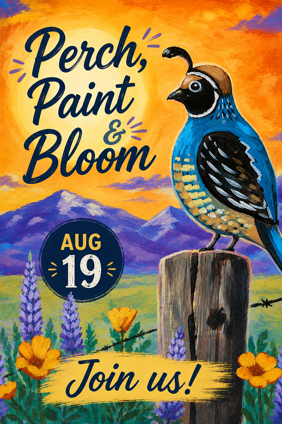 Perch, Paint & Bloom: Quails