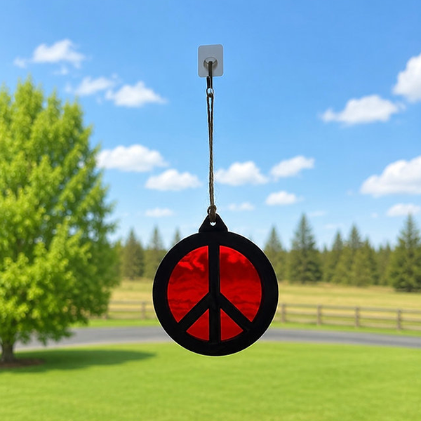 Peace Sun Catcher Ornament Red.png