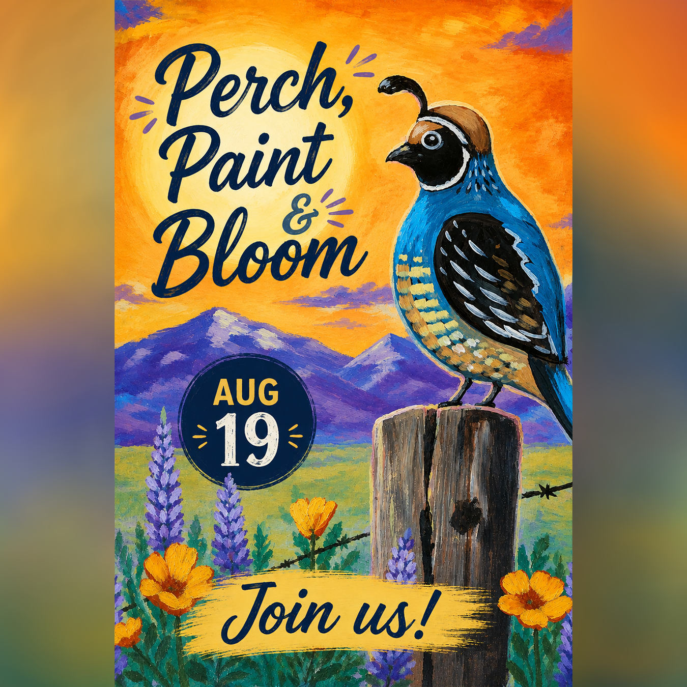 Tickets for our Perch, Paint & Bloom: Quails paint party