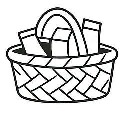 Basket filled with various wrapped items