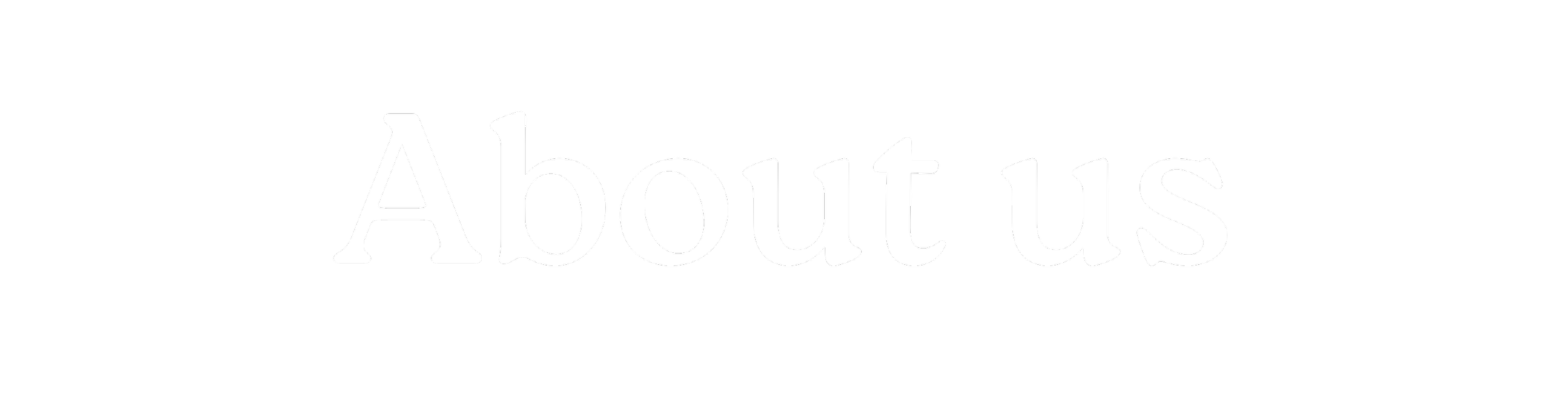 Text saying 'About us' on a black background