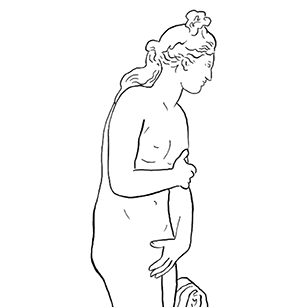 line drawing of venus sculpture