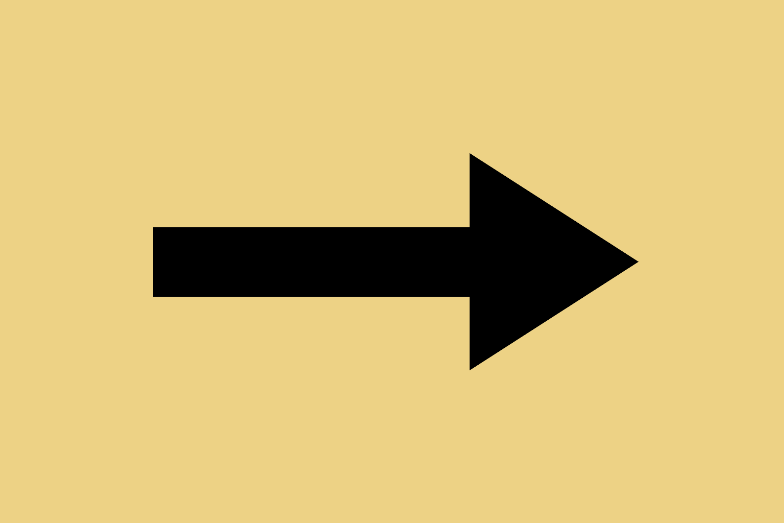 A black right arrow on a beige background.
