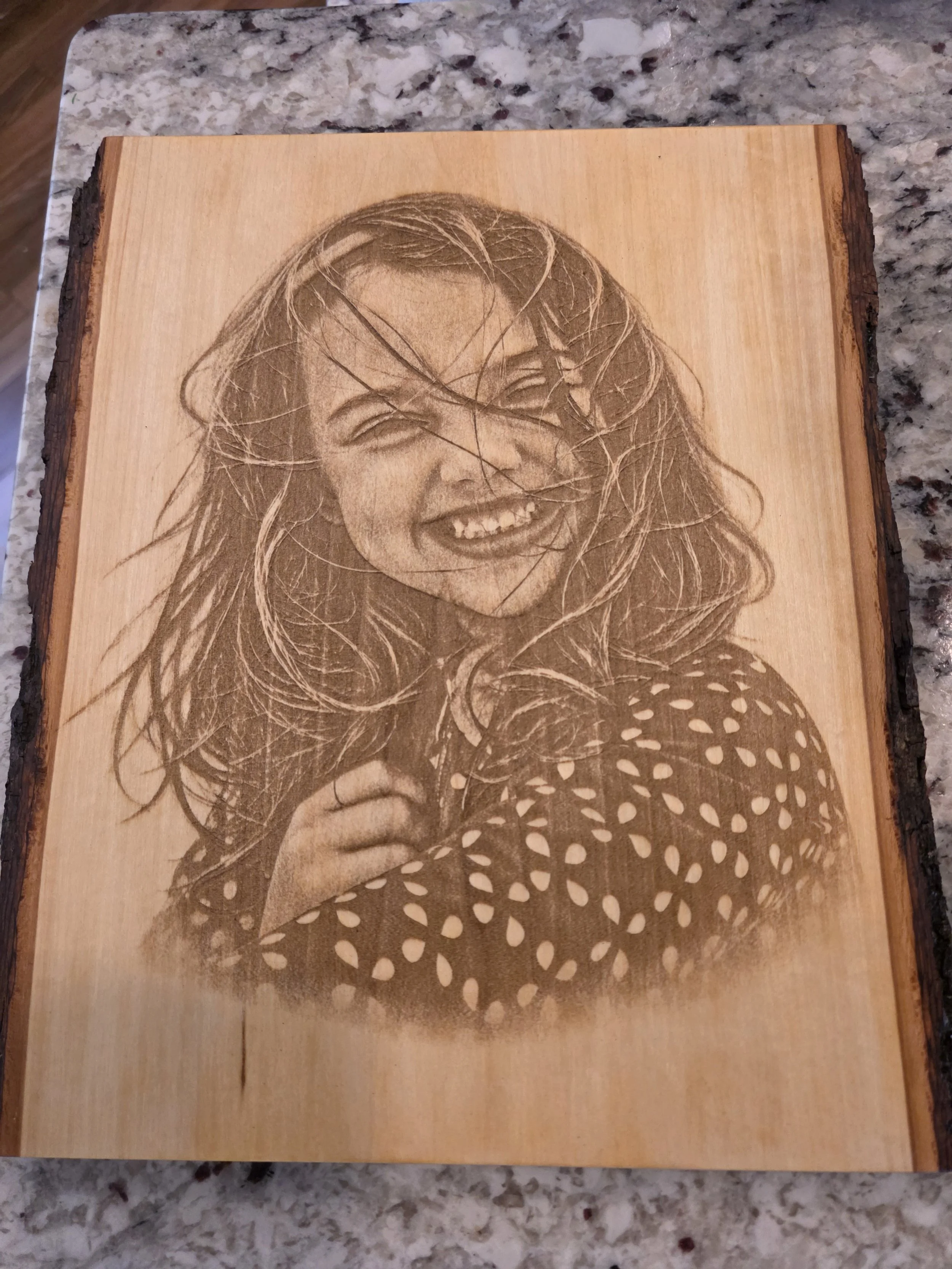 Live Edge Photo Laser Engraving