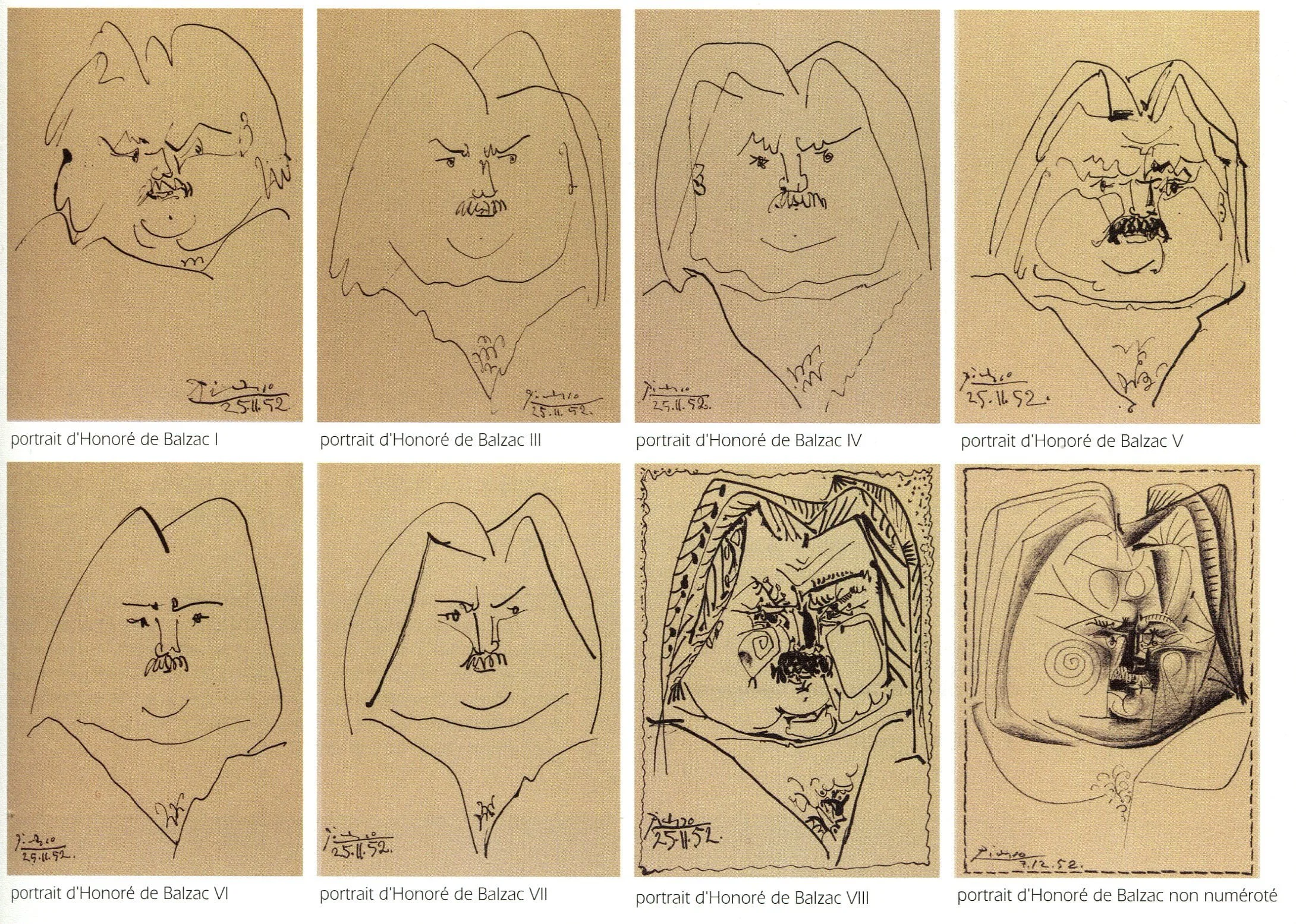 Dibujos de Balzac hechos por Picasso