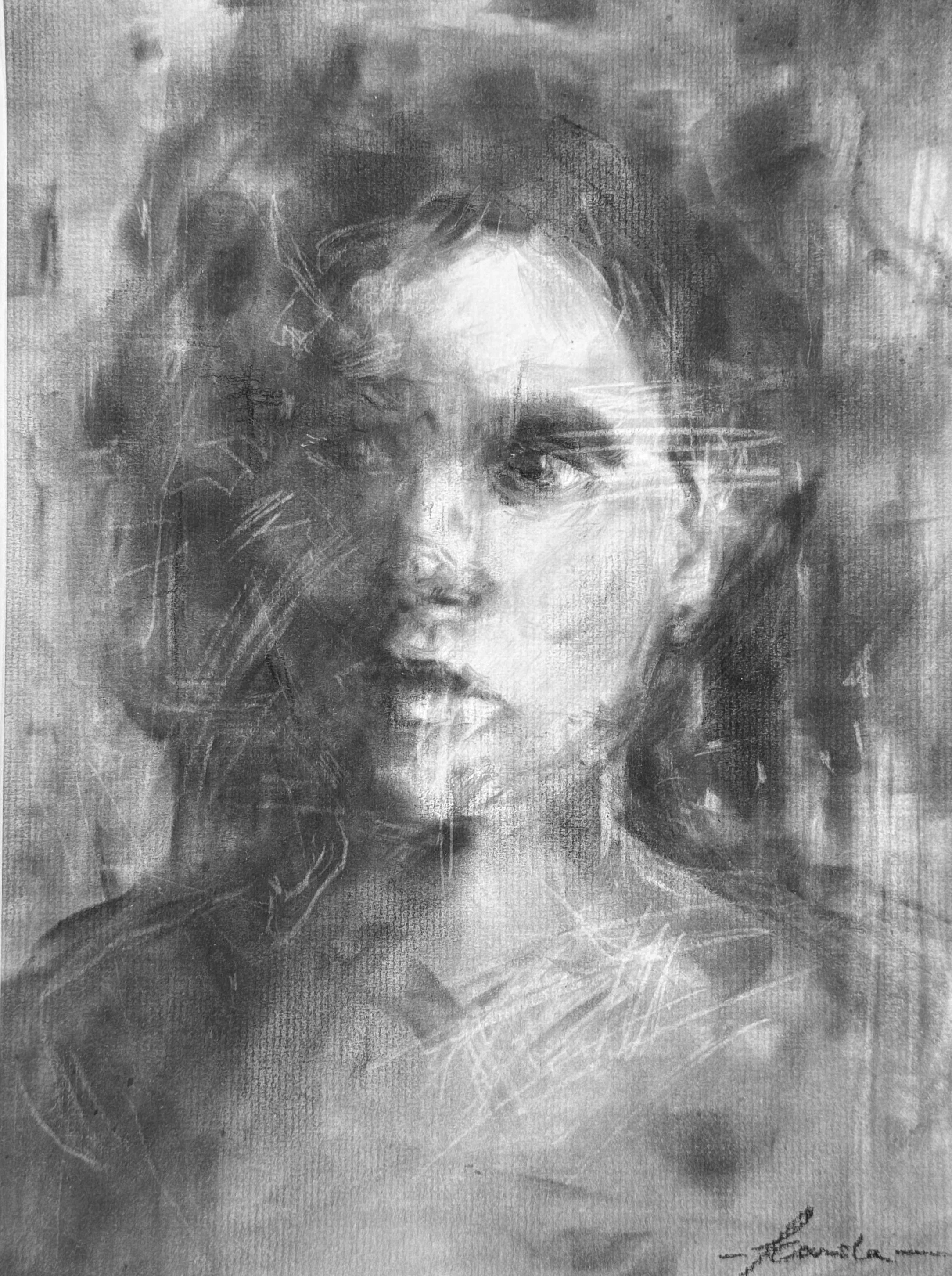 Unspoken. Charcoal. 9" x 12".
Price: $300
Available