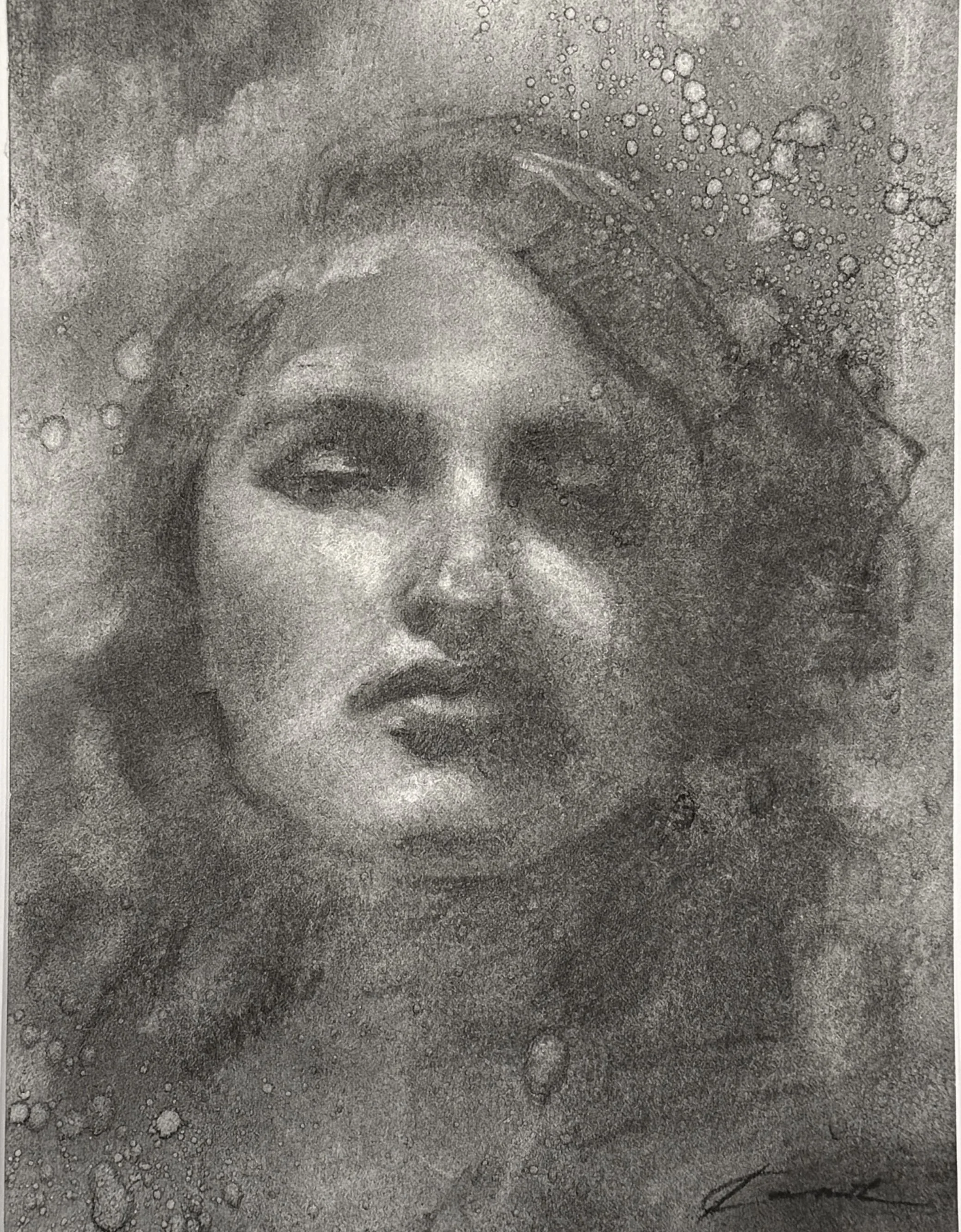 Inner weather. Charcoal. 9" x 12" Available.