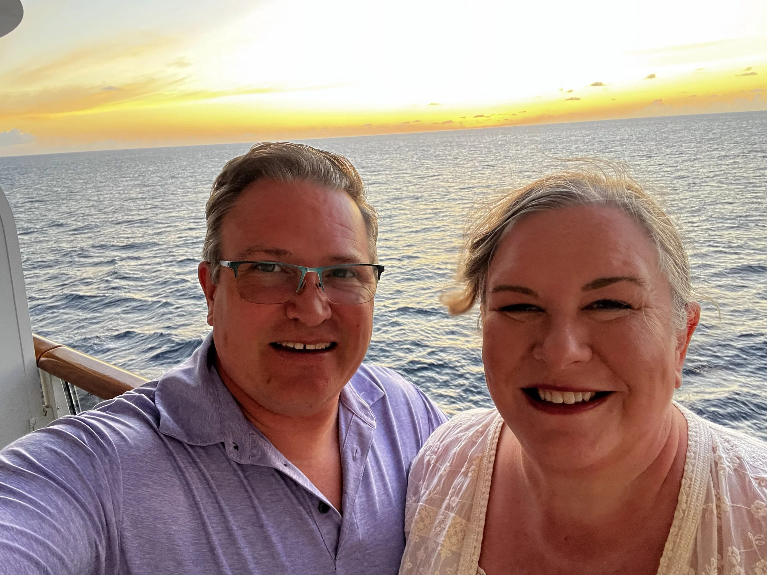 Sunset over the ocean.