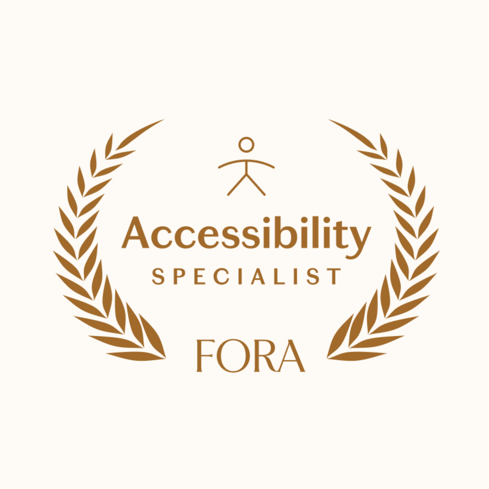 Fora Accessibility Specialist badge, Sandy Wilcox, The Detours Collection