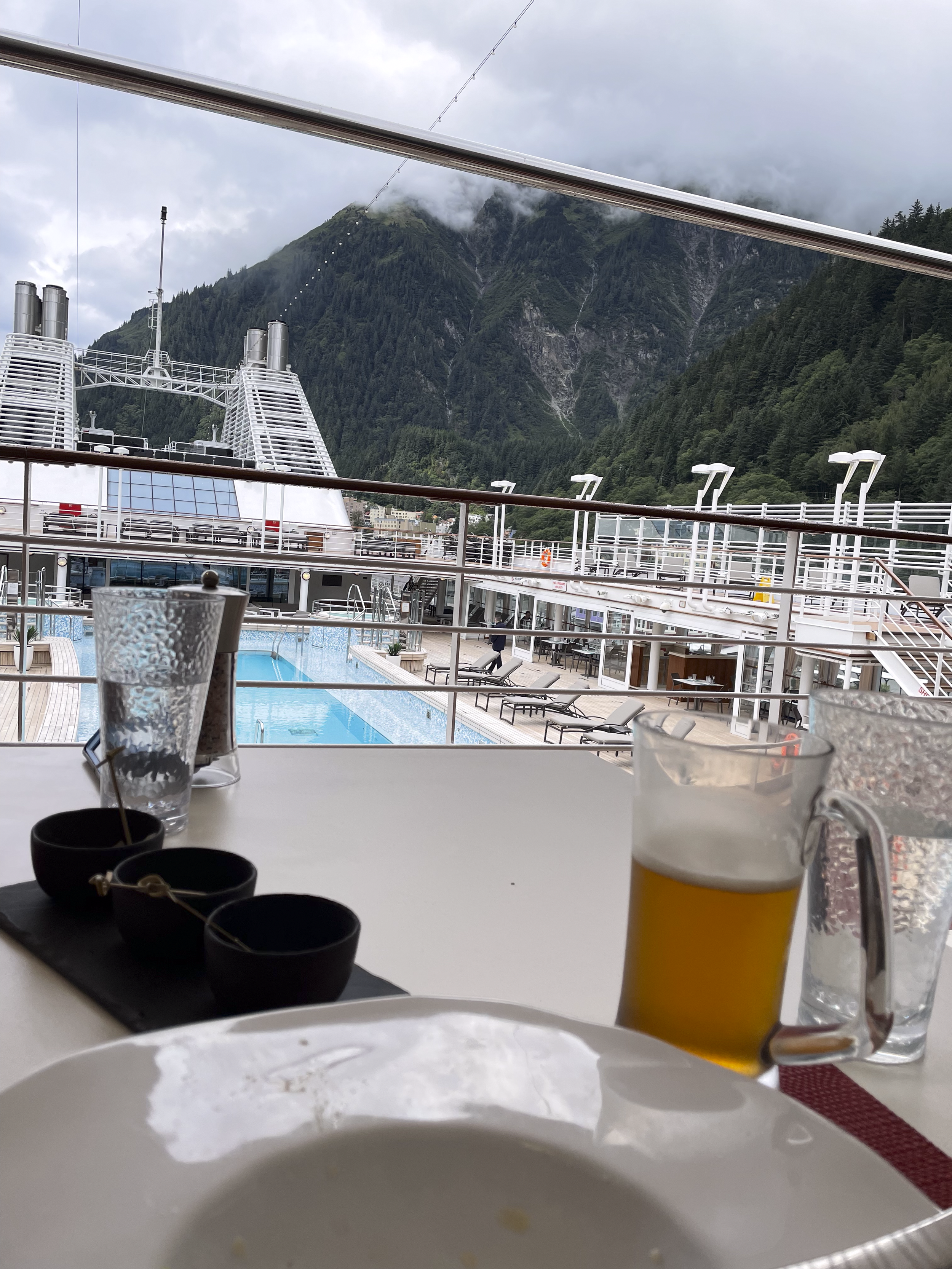 The pool deck for lunch is a favorite on Silversea