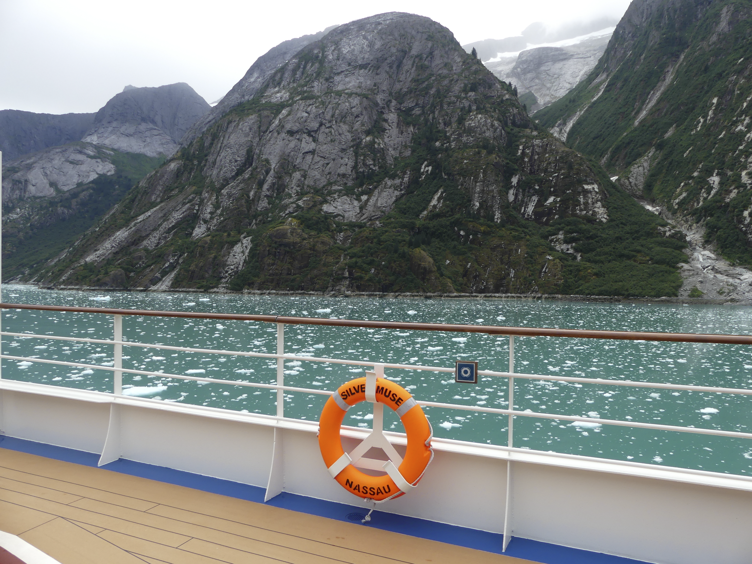 The Silversea Muse among the ice and glaciers of Alaska