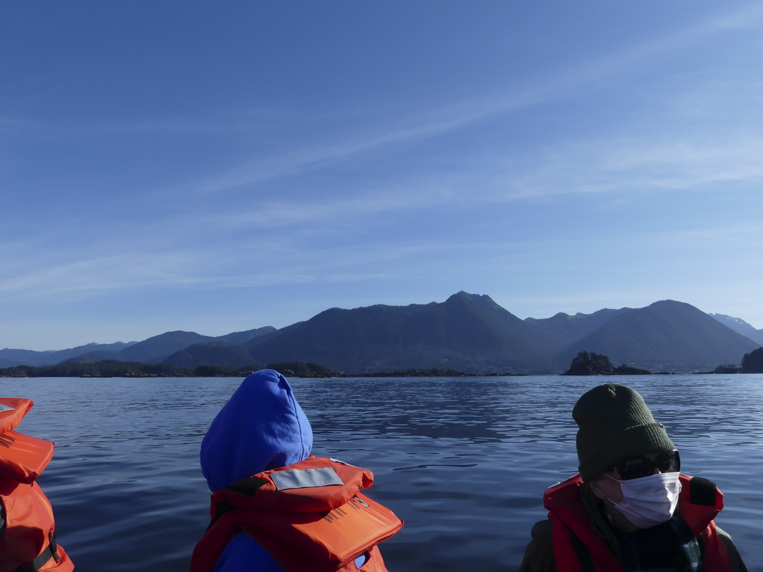 Otters and Eagles in Sitka out to a King Crab lunch on a private island