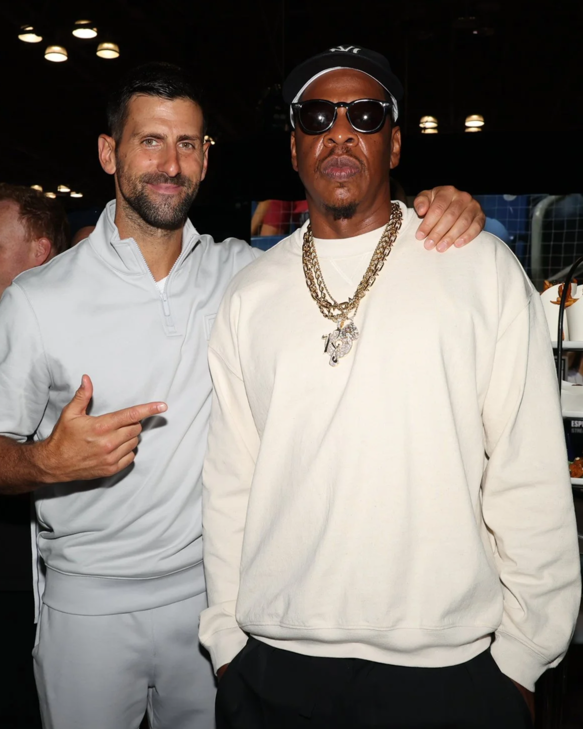 Novak Djokovic and JAŸ-Z at The 40/40 Club at Fanatics Fest 2026