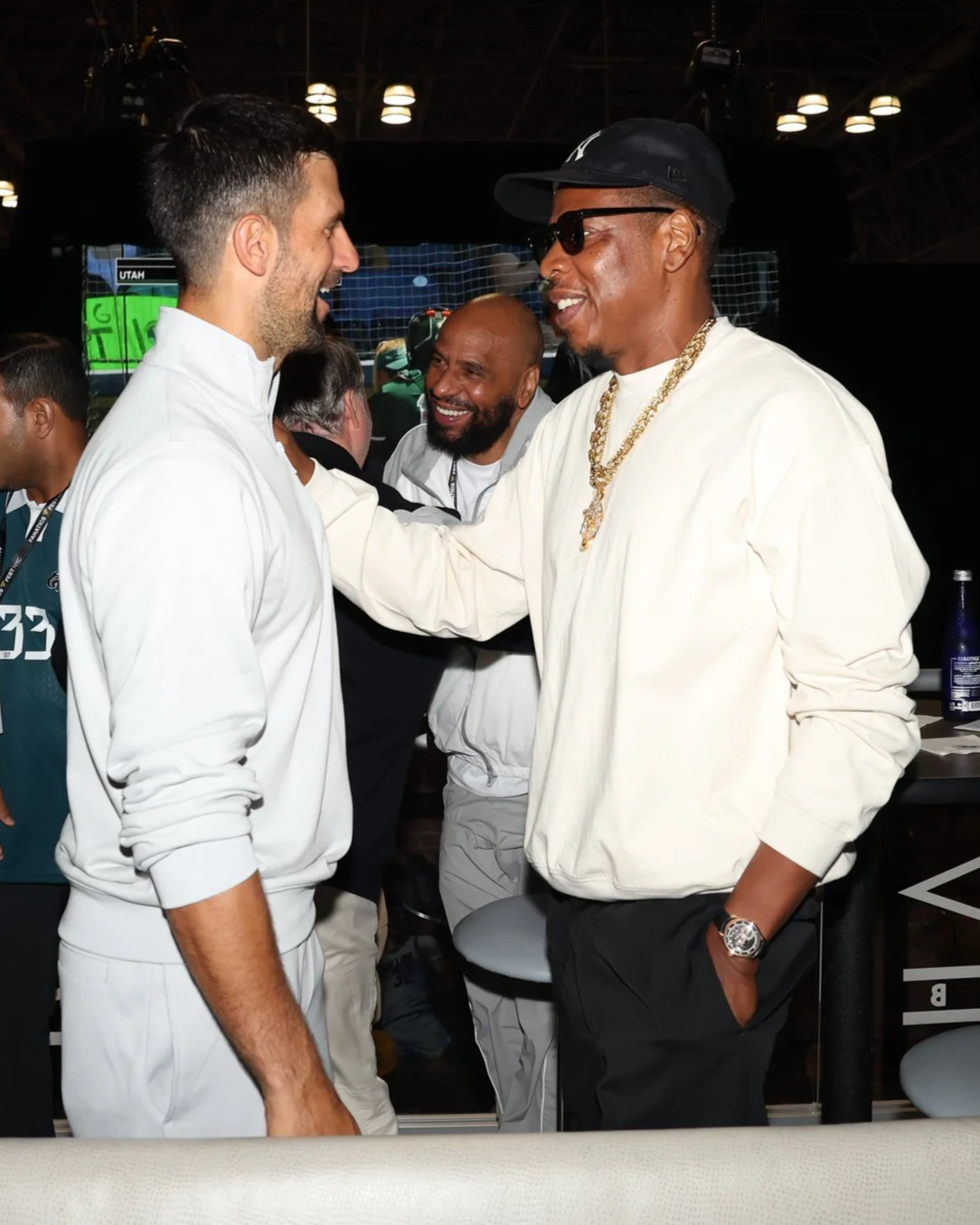 Novak Djokovic and JAŸ-Z at The 40/40 Club at Fanatics Fest 2026
