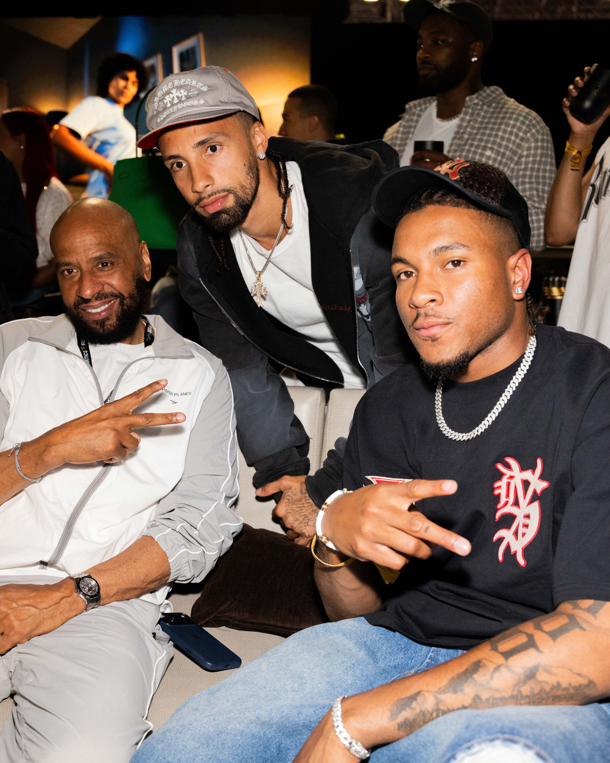 Juan "OG" Perez, José Alvarado, and Miles "Deuce" McBride at The 40/40 Club at Fanatics Fest 2026