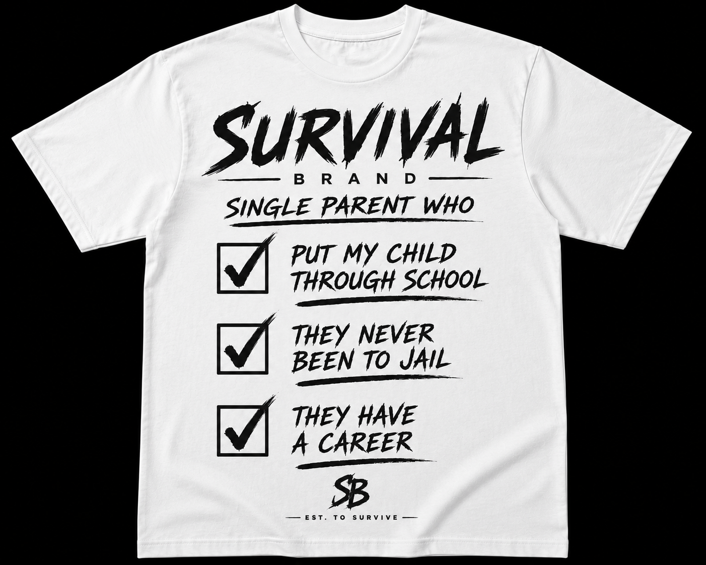 Single Parent Tee/ White