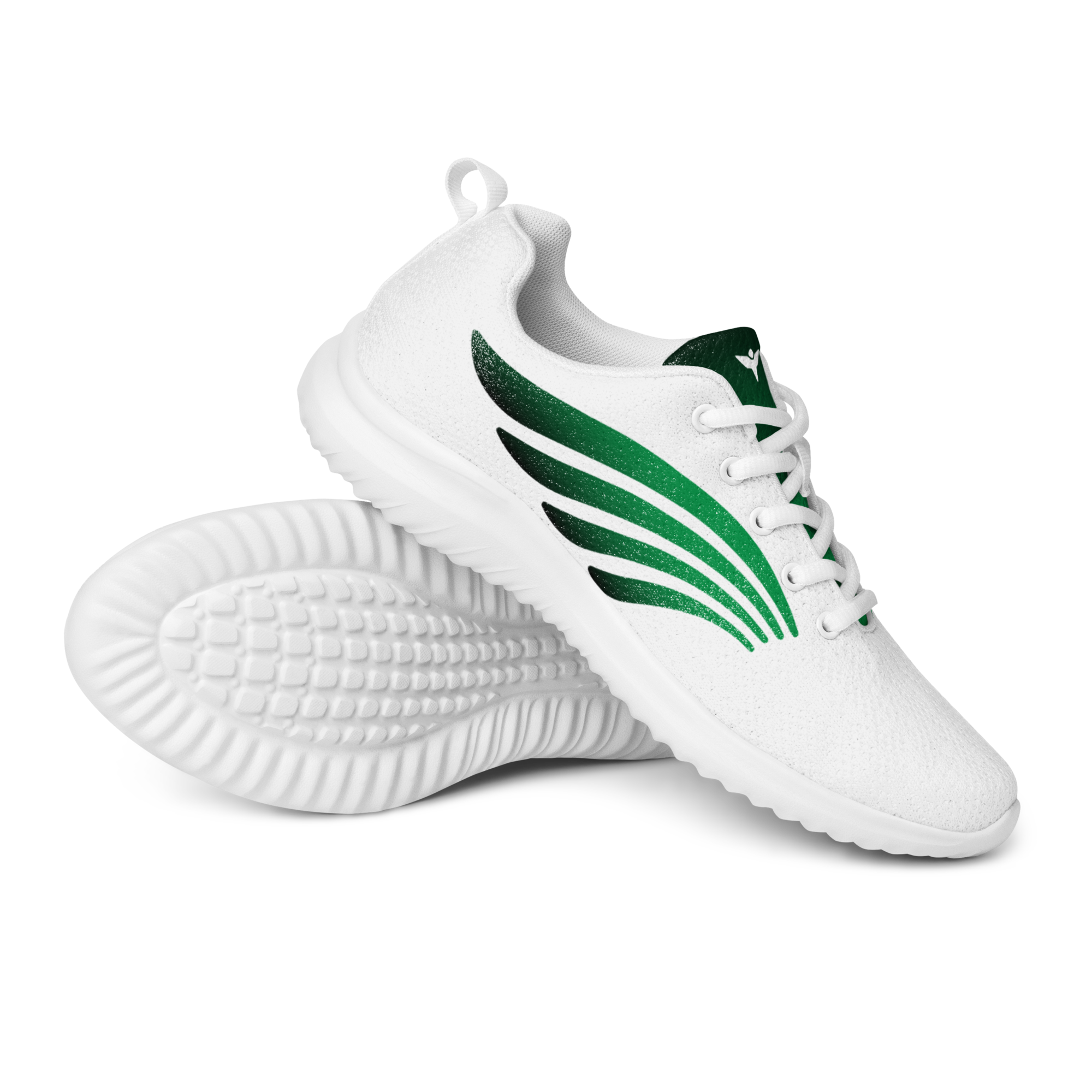 White tennis sneakers green wings