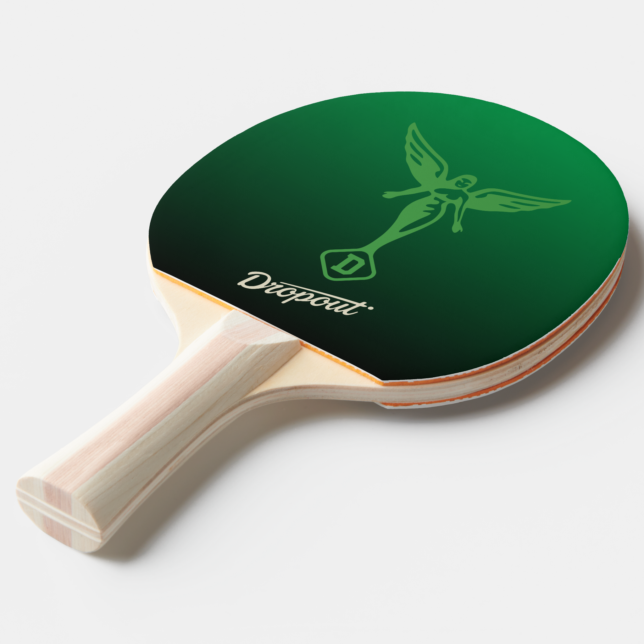 Zazzle Dropout Angel Green Ping Pong Paddle (Back Angle).png