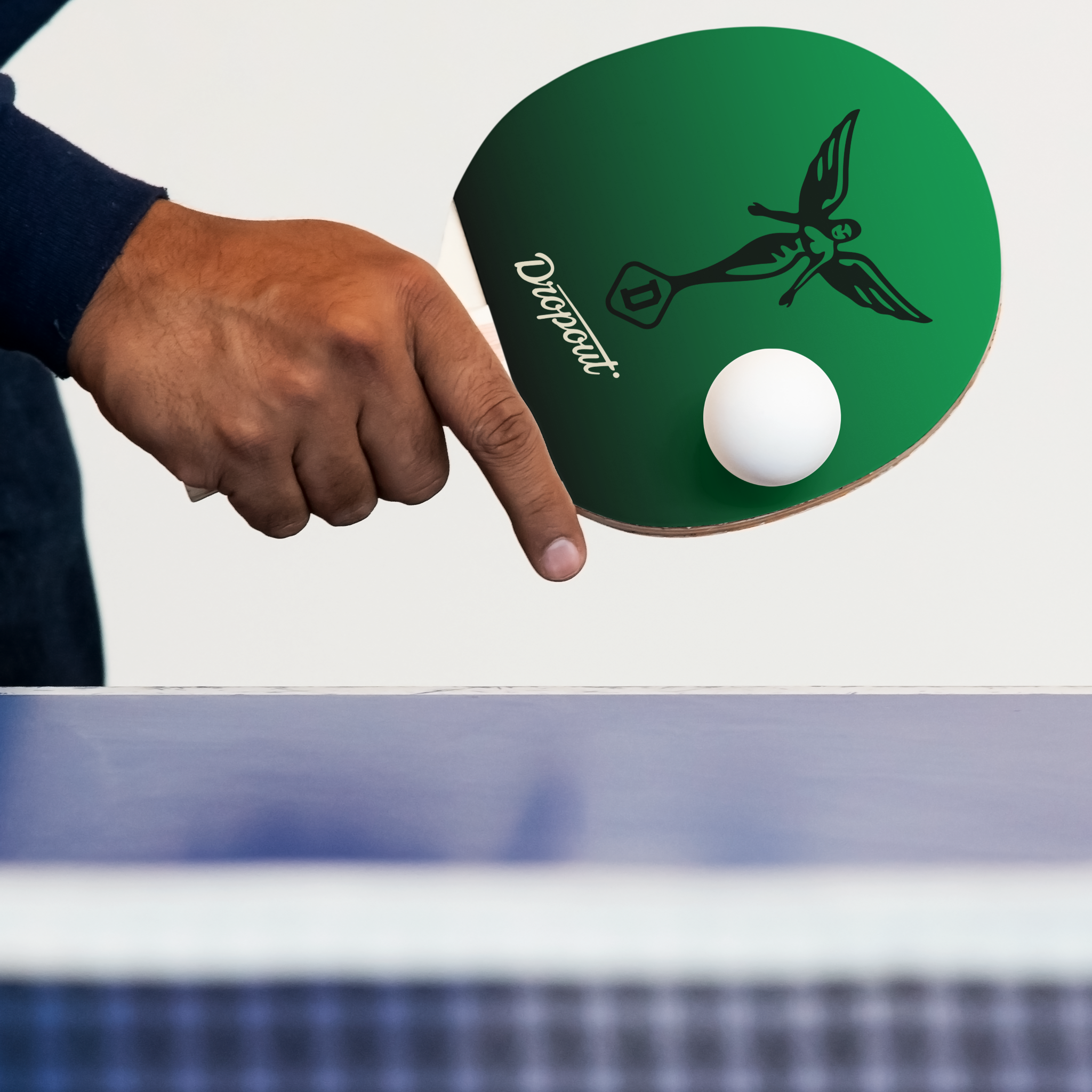 Zazzle Dropout Angel Green Ping Pong Paddle (playing).png