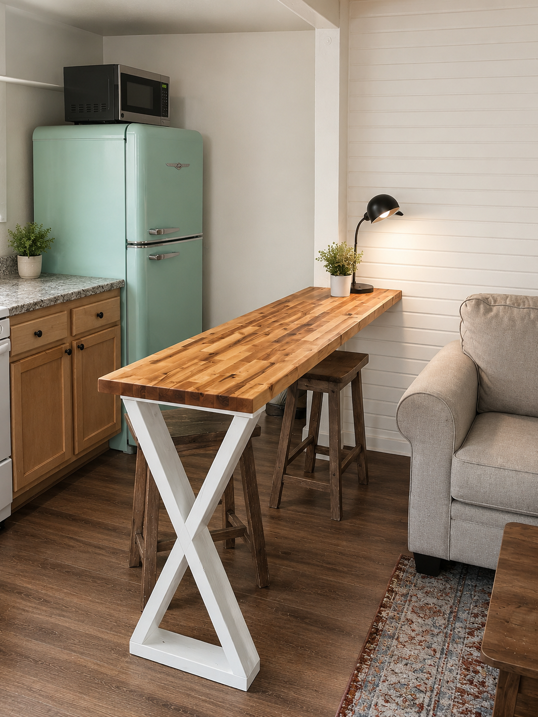 Custom Butcher Block Peninsula