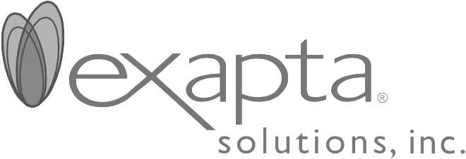 Exapta Solutions logo featuring a stylized leaf icon, a client of Aimee Cohen