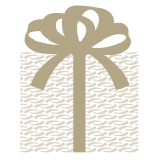 A white gift box with a gold pattern, topped with a large gold bow, symbolizing giving the Confidence Operating System to a friend.