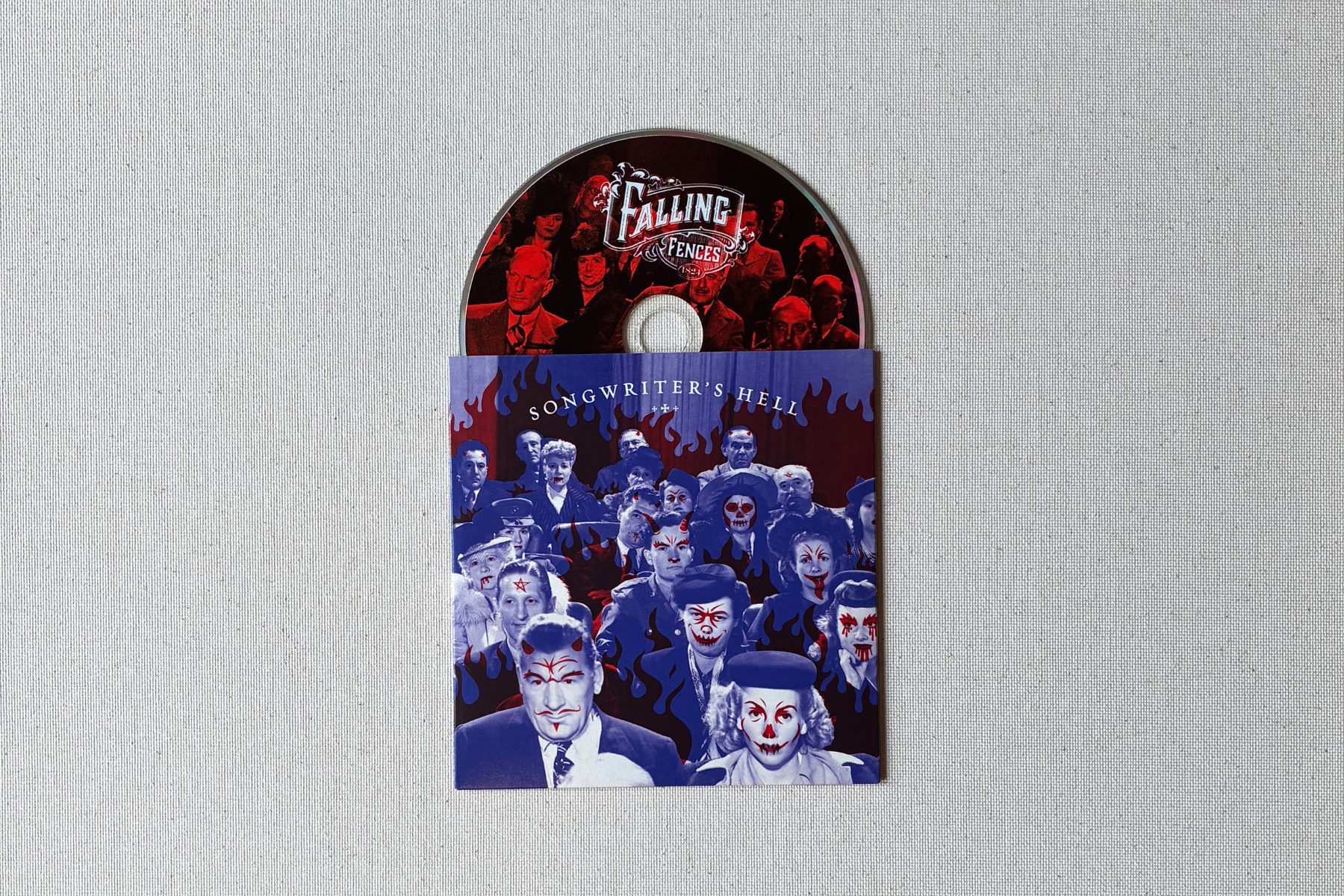 Interior packaging and disc artwork for Songwriter’s Hell by Falling Fences.