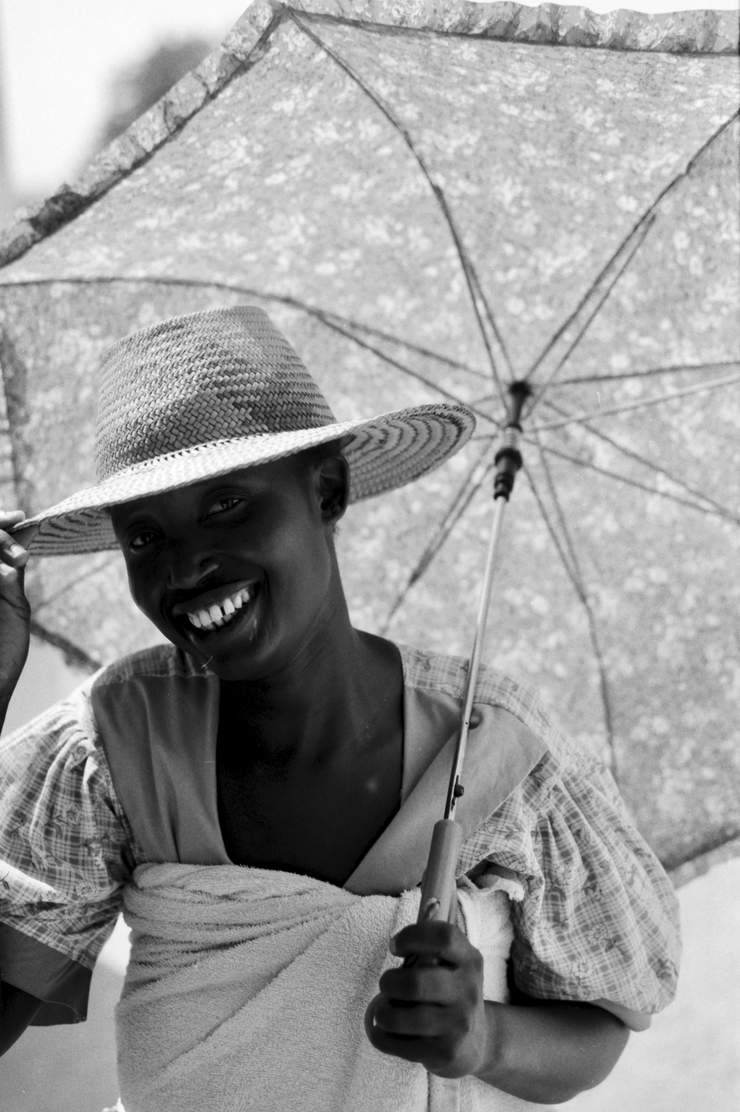 woman under umbrella south africa