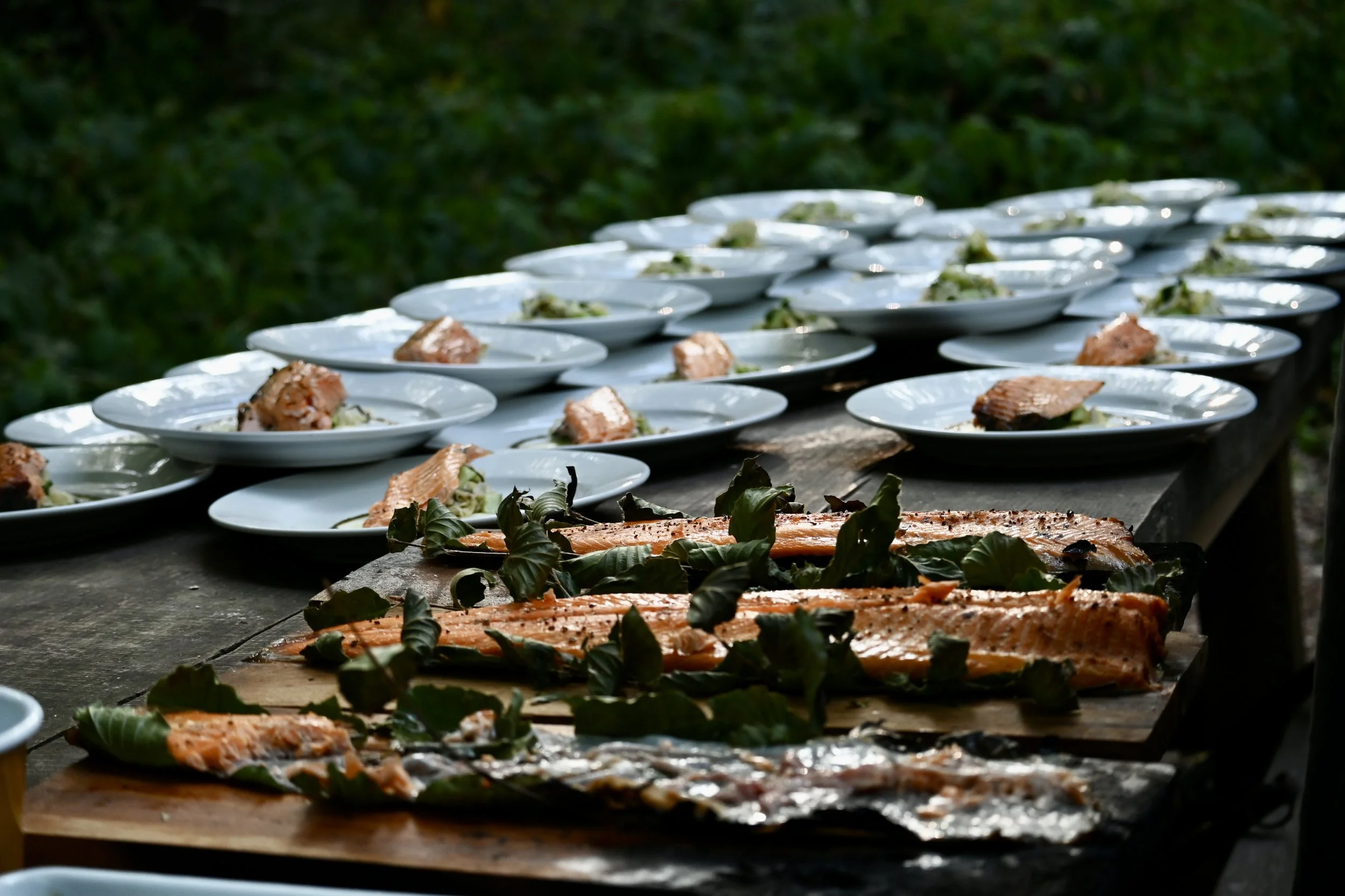 food cooked over fire Chilterns woodland feast