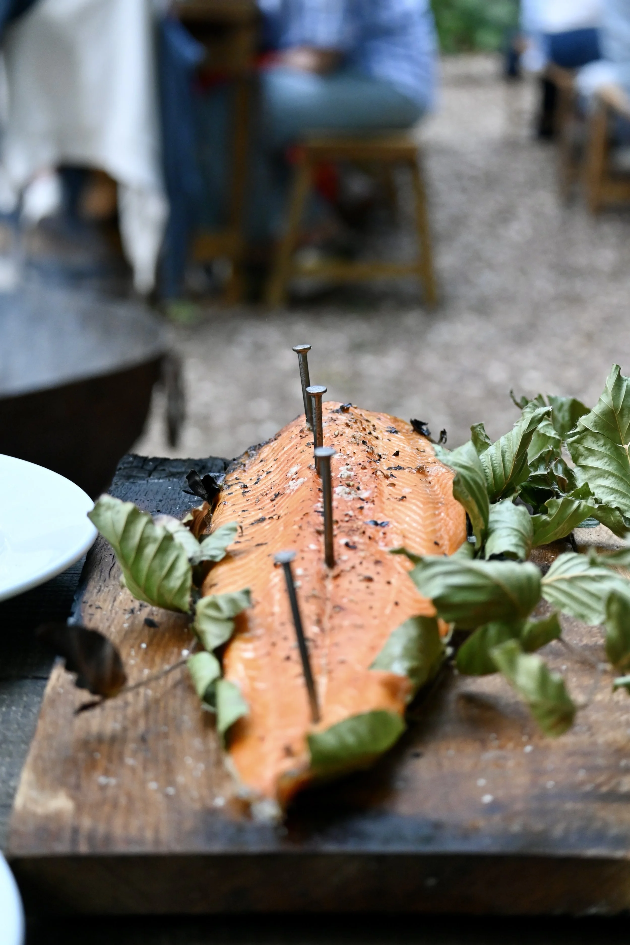 food cooked over fire Chilterns woodland feast