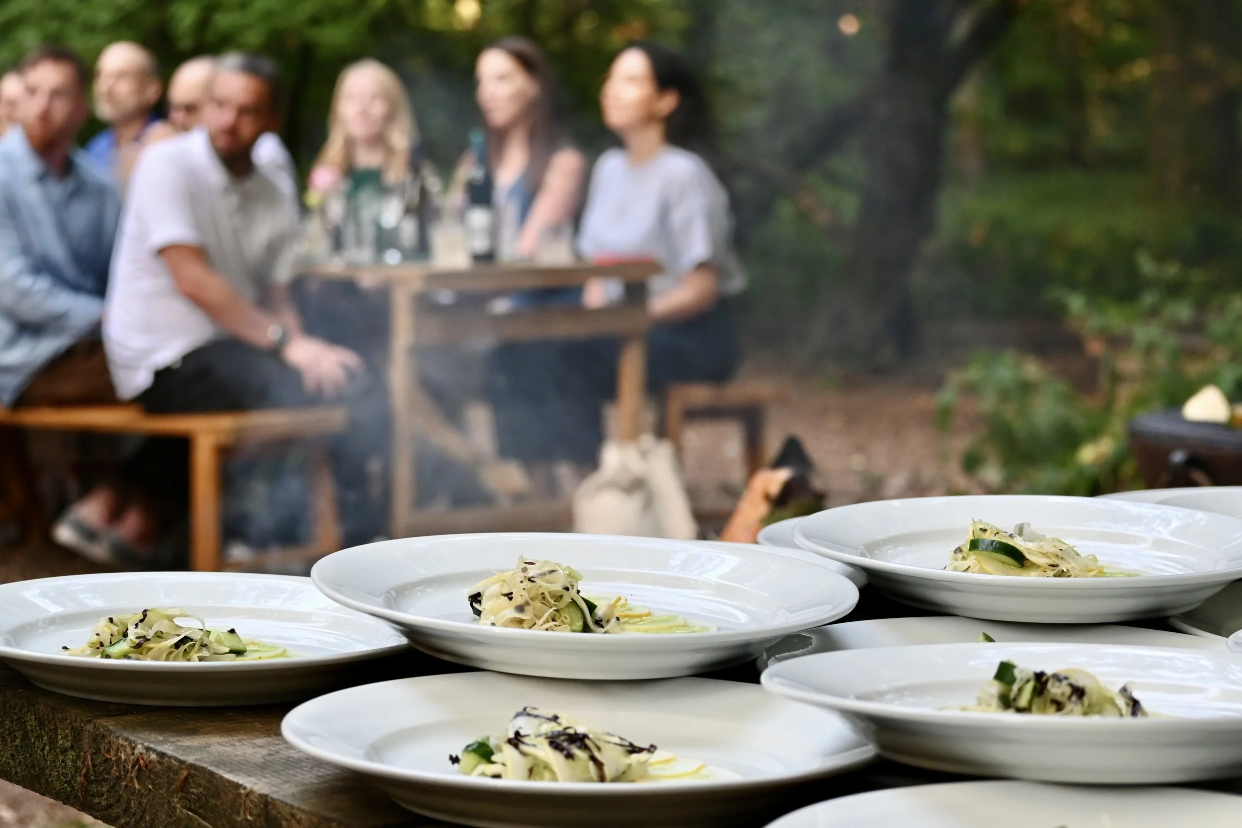 food cooked over fire Chilterns woodland feast