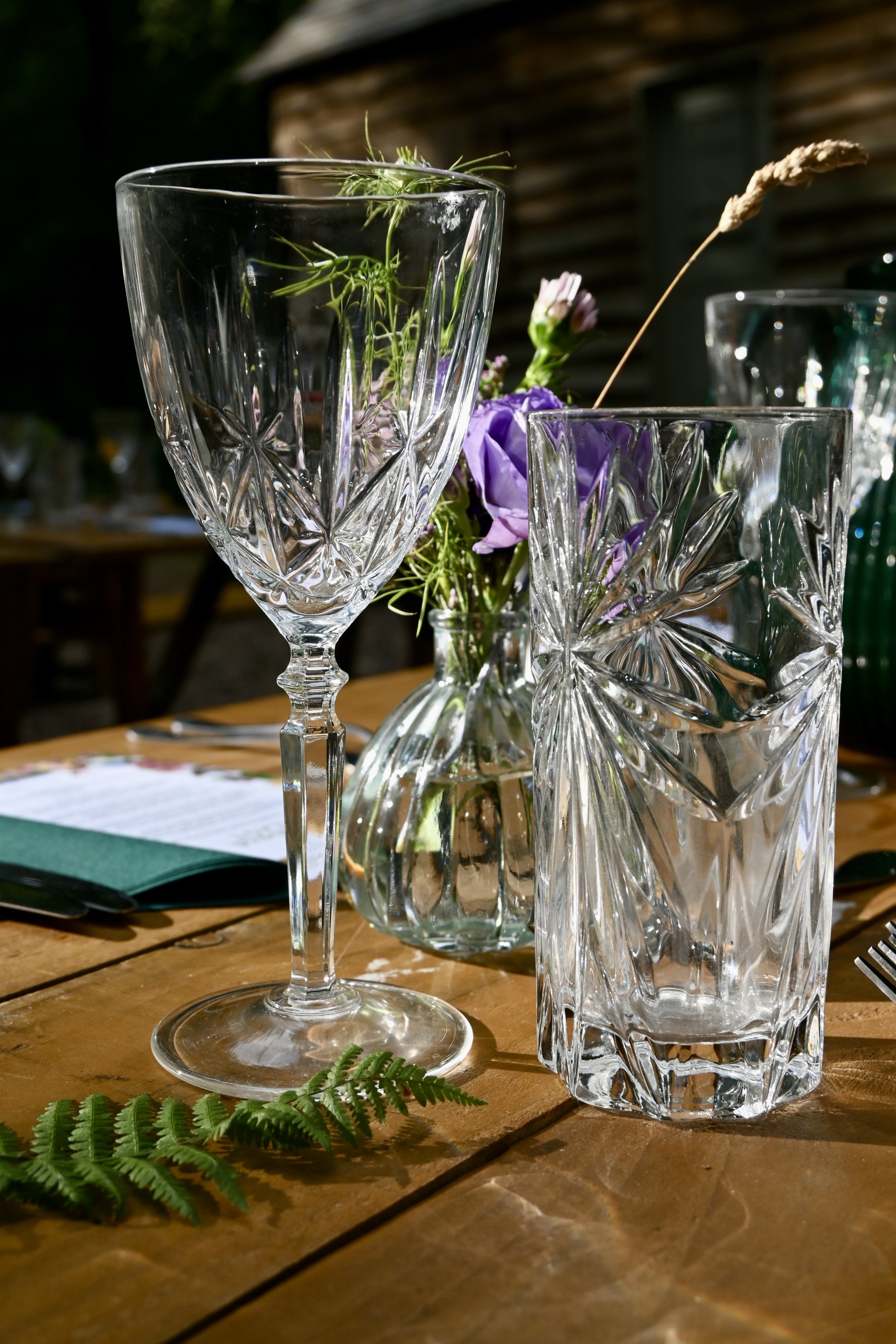 cocktails on arrival outdoor woodland event Chilterns