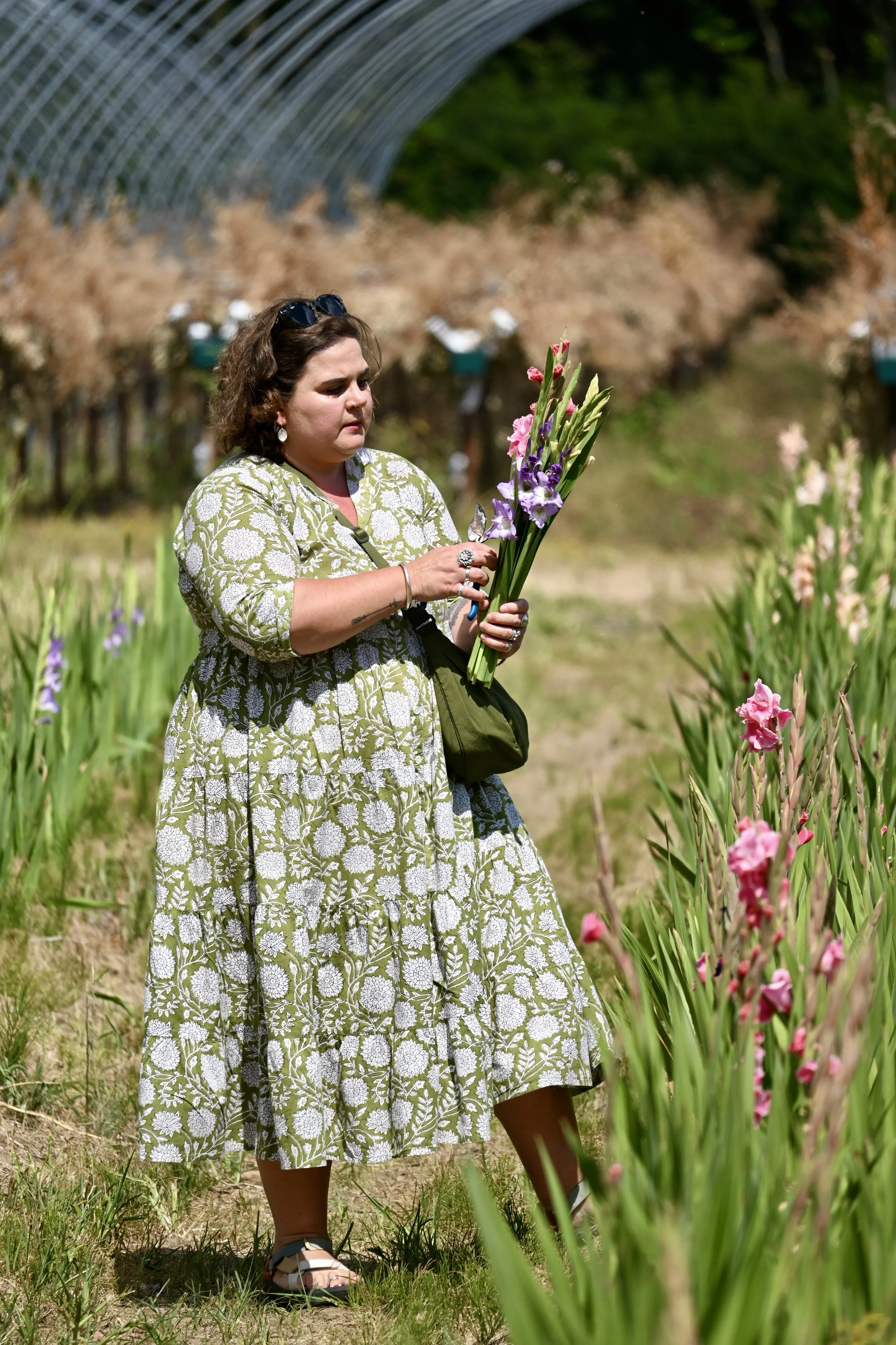 people picking flowers at Rectory Farm near Oxford