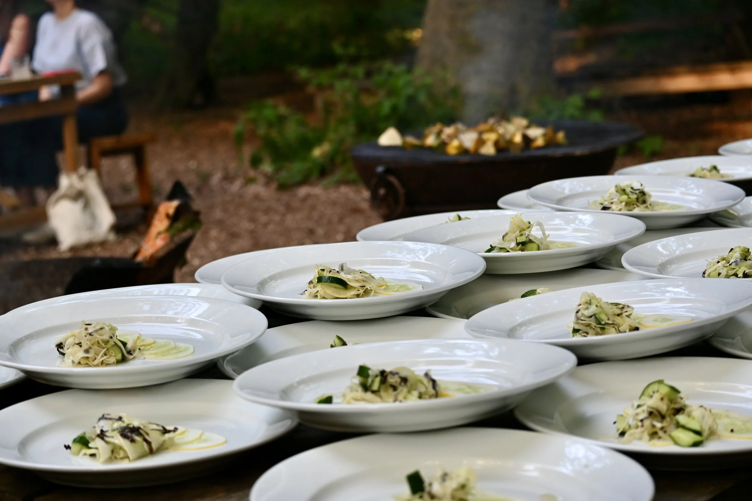 food cooked over fire Chilterns woodland feast